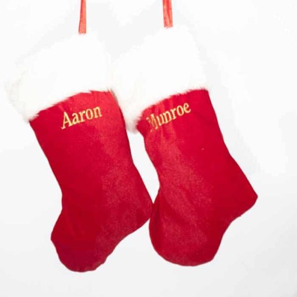 Personalised plush christmas stocking