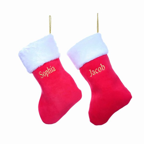 Personalised red luxury Christmas stocking