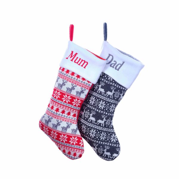 Personalised Christmas Stocking Nordic Knit