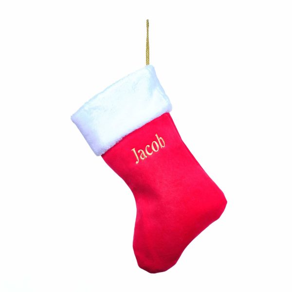 Personalised traditional red christmas stocking