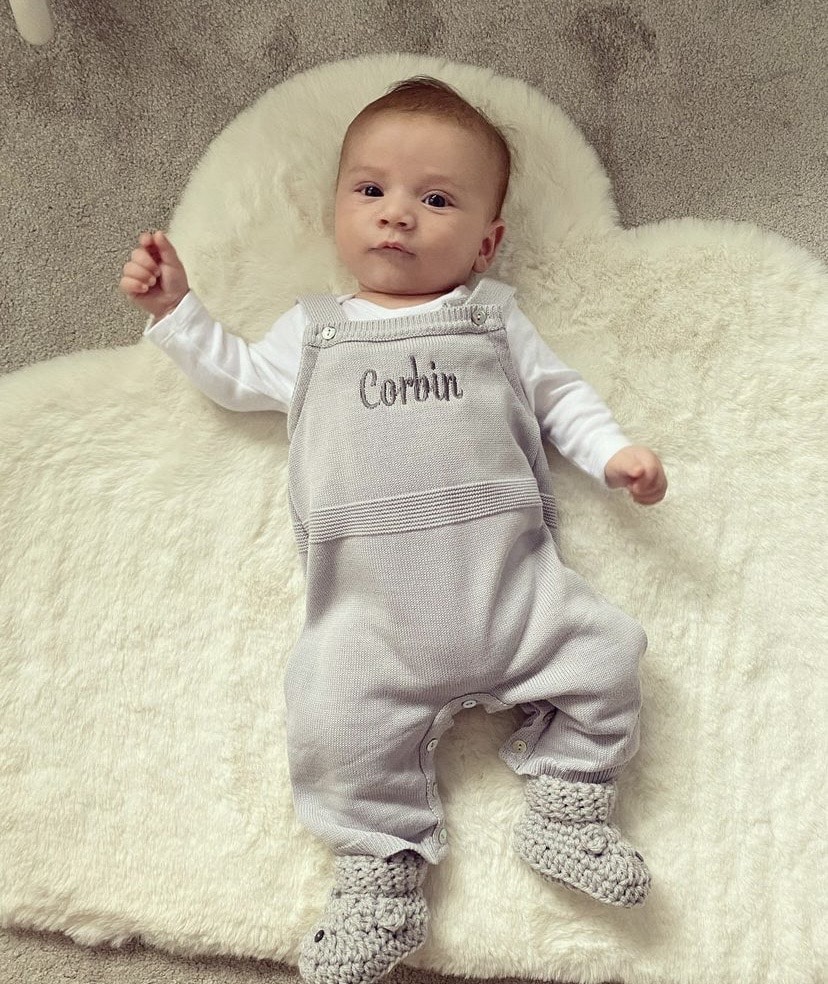 Personalised Baby & Kids Knitted Dungarees