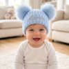 Blue Knit Baby & Kids Bobble Pom Hat