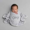 Personalised Grey Dimple Baby Blanket