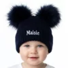Navy Knit Baby & Kids Bobble Pom Hat