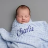Personalised Blue Dimple Baby Blanket