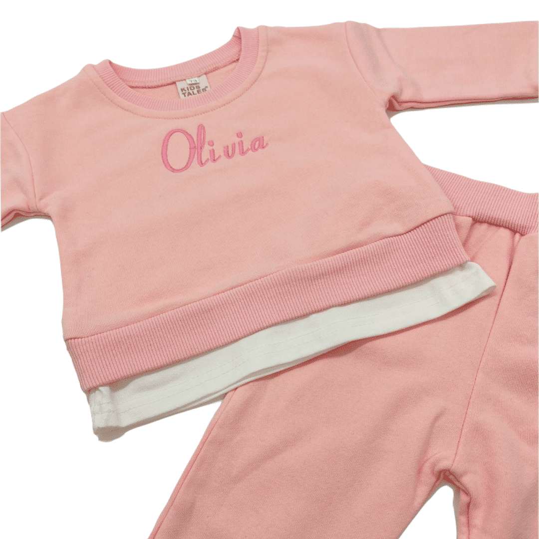Personalised Pink Loungewear/Tracksuit Set - Image 2