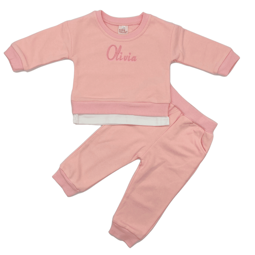 Personalised Pink Loungewear/Tracksuit Set