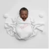 White Knit Personalised Baby Blanket