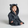 Personalised Steel Blue Baby Boy Dressing Gown - Bunny Ears