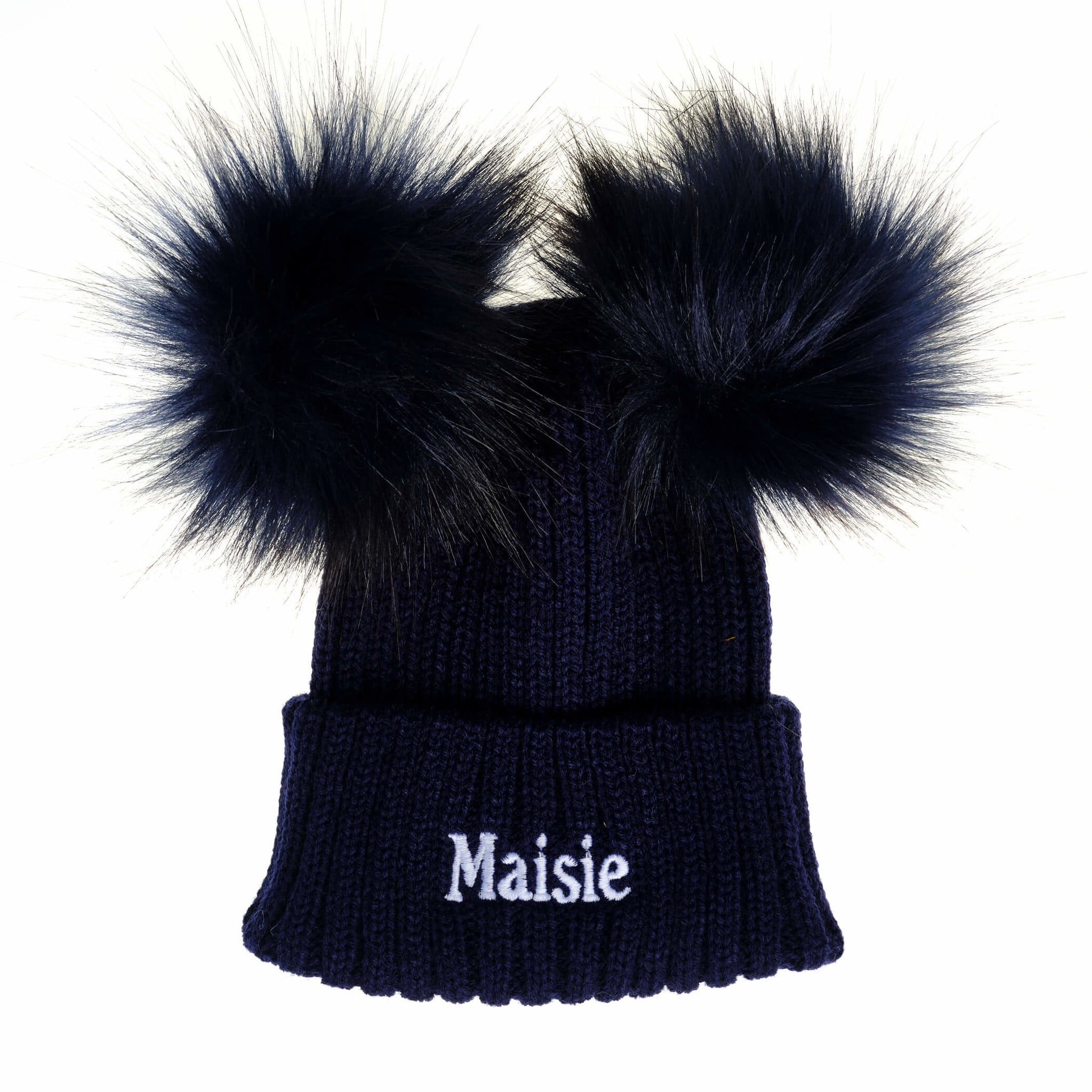 Navy Knit Baby & Kids Bobble Pom Hat - Image 2