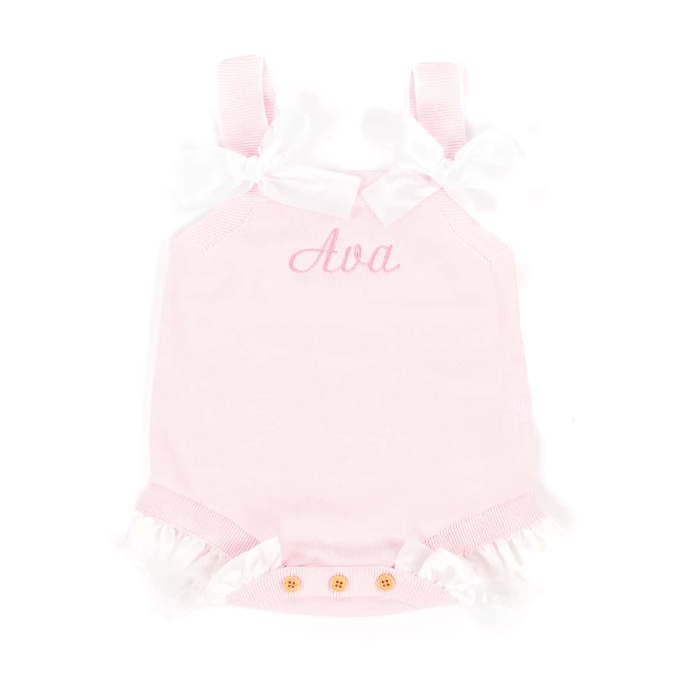 Baby Girl Pink Romper With Frills - Image 3